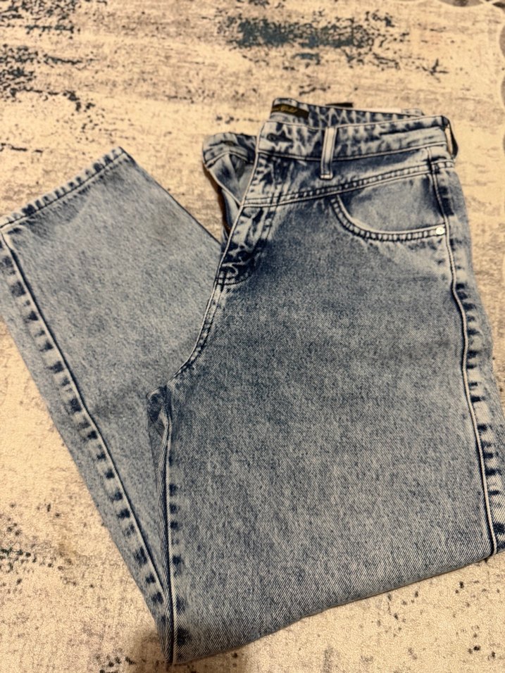 Kadın Mavi Gri Denim Bol Kesim Jean - Görsel 2