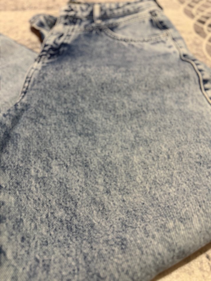 Kadın Mavi Gri Denim Bol Kesim Jean - Görsel 3