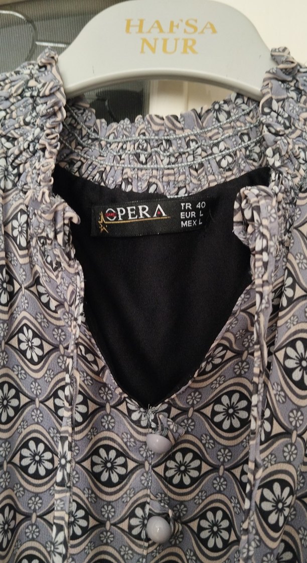 Gri Desenli elbise - Görsel 4