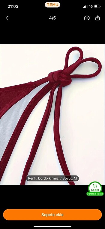 m Beden bordo Renk Bikini takımı