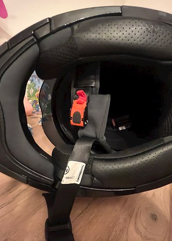 Siyah Motor Kask beon hiç kullanılmadı. Saklama hurcu ile - Görsel 4