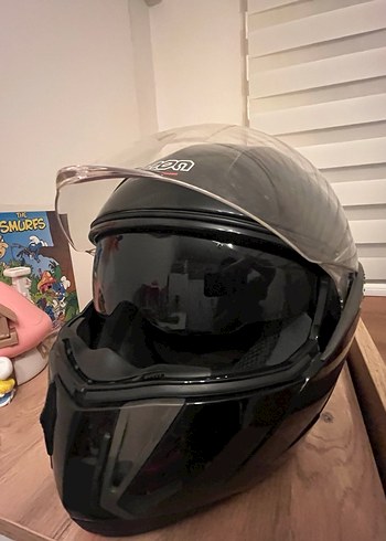 Siyah Motor Kask beon hiç kullanılmadı. Saklama hurcu ile - Görsel 2