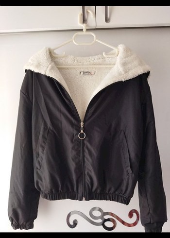 Kadın Siyah mont - Görsel 4