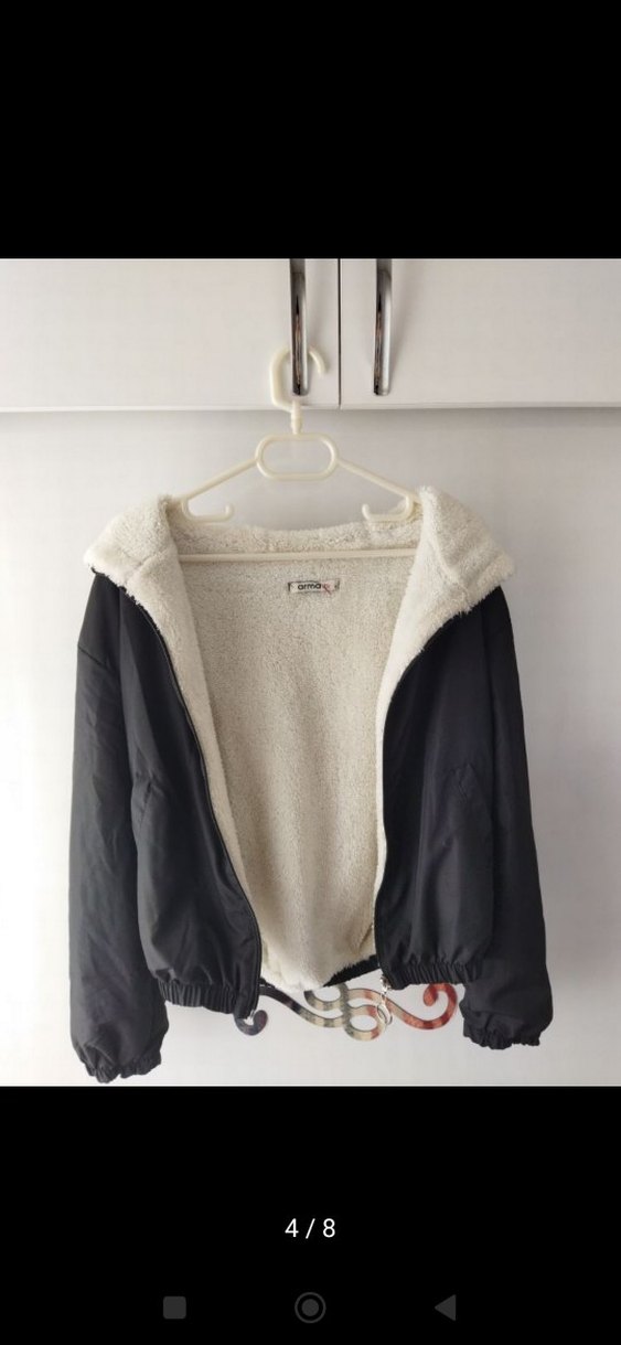 Kadın Siyah mont - Görsel 2