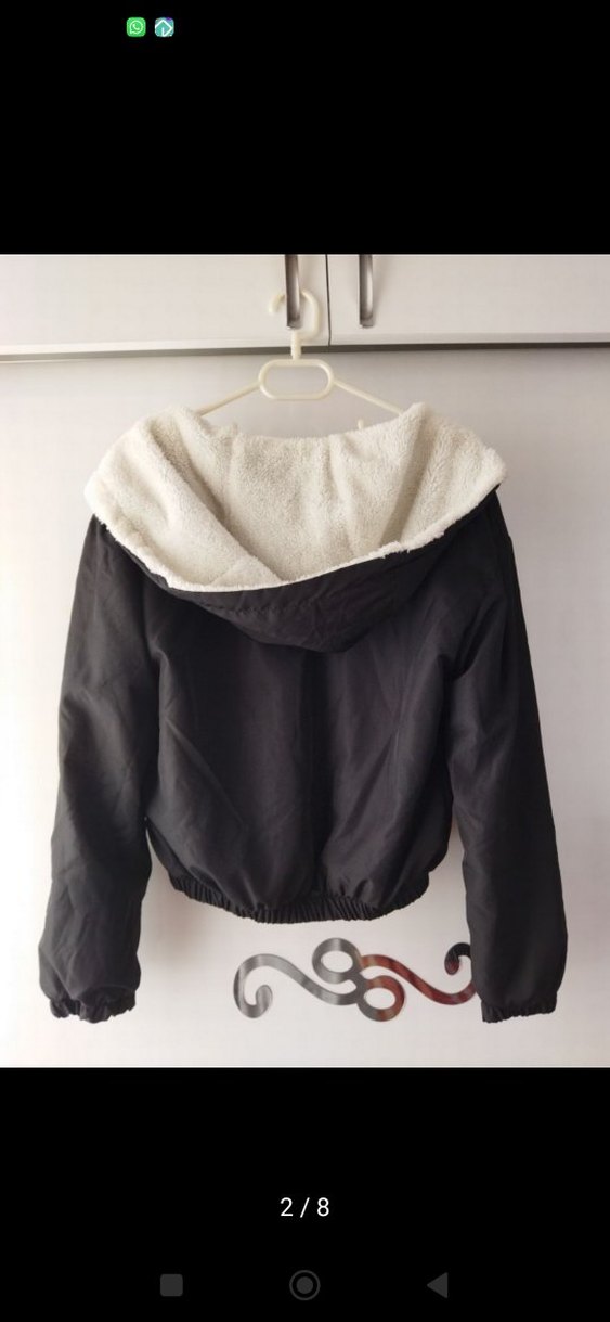 Kadın Siyah mont - Görsel 3