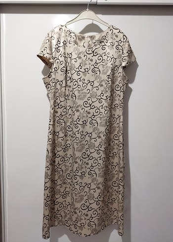 Bej İşlemeli Kısa Kadın Elbise - Görsel 5