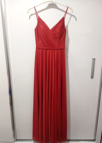 Kırmızı Uzun Abiye Elbise - Görsel 3
