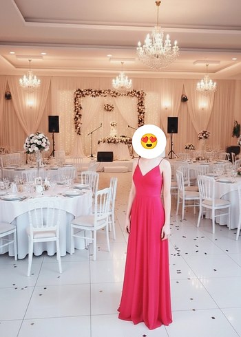 Kırmızı Uzun Abiye Elbise - Görsel 2