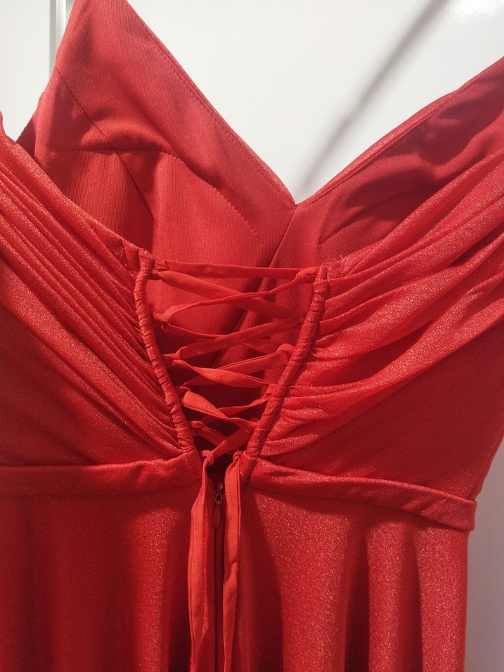 Kırmızı Uzun Abiye Elbise - Görsel 5