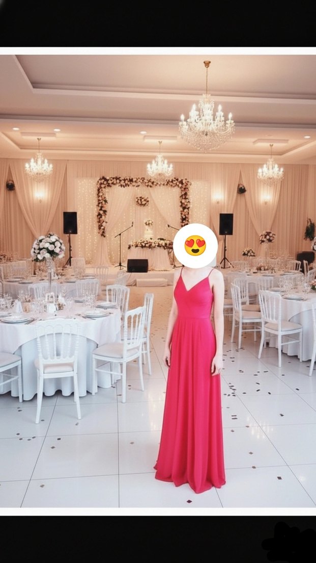 Kırmızı Uzun Abiye Elbise - Görsel 2