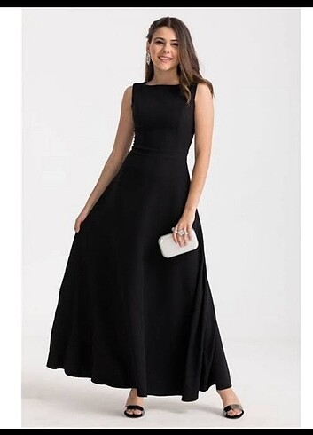 Siyah uzun elbise 