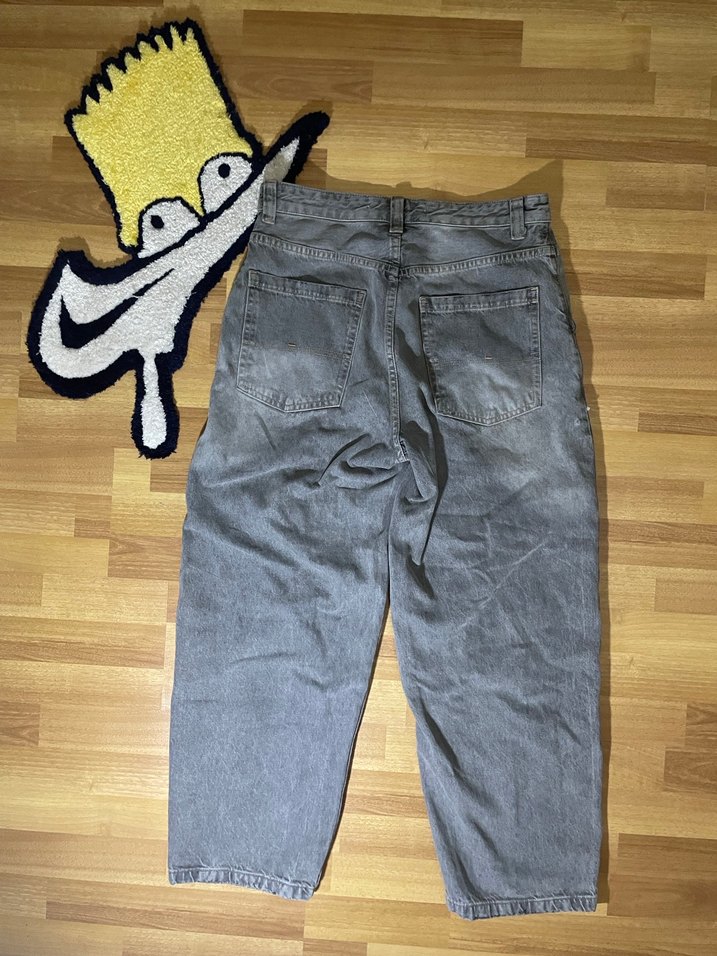 Bershka Gri Baggy Jeans - Görsel 5