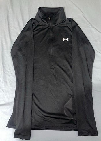 Siyah Yarım Fermuarlı Yüksek Yaka Sweatshirt