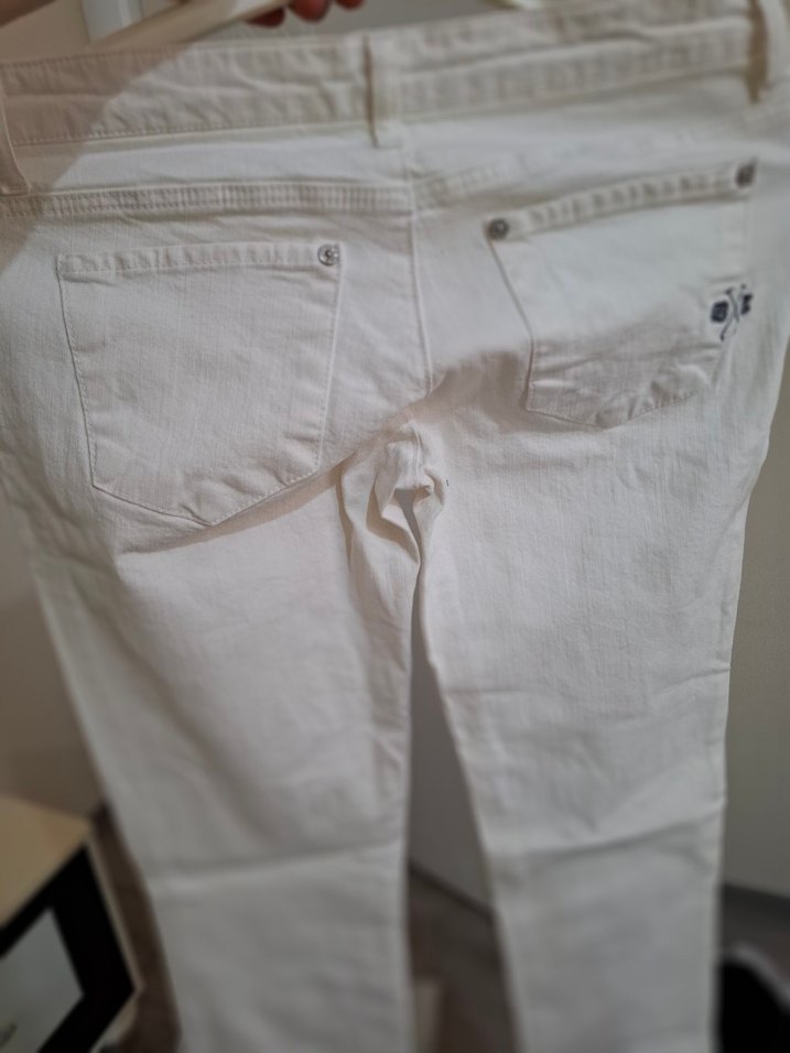 Beyaz Midi Kadın Pamuk Pantolon - Görsel 2