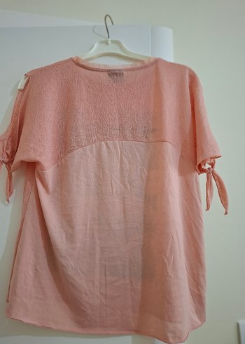 Kızlar için Bohem Pembe Keten Tişört - Görsel 2