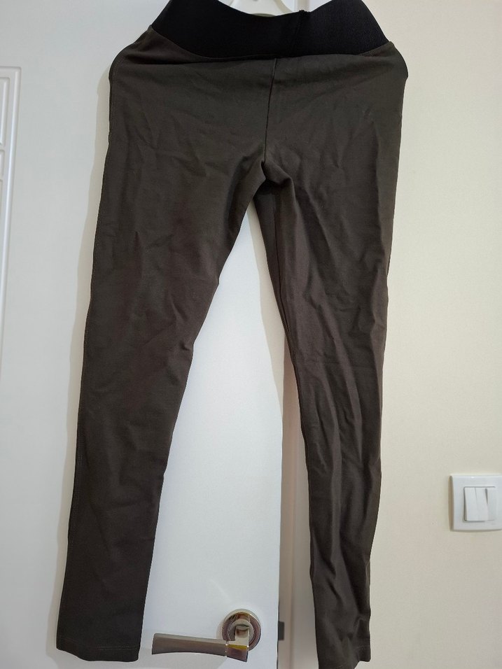 Fermuarlı Vücuda Oturan askeri yeşil  Kadın Kumaş Pantolon - Görsel 2