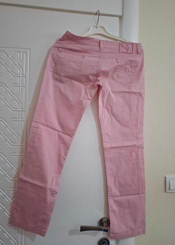 Pembe Kadın Kumaş Pantolon Midi Boy - Görsel 2