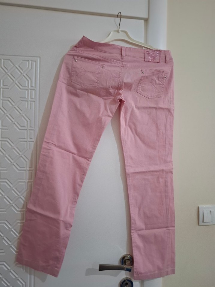 Pembe Kadın Kumaş Pantolon Midi Boy - Görsel 2