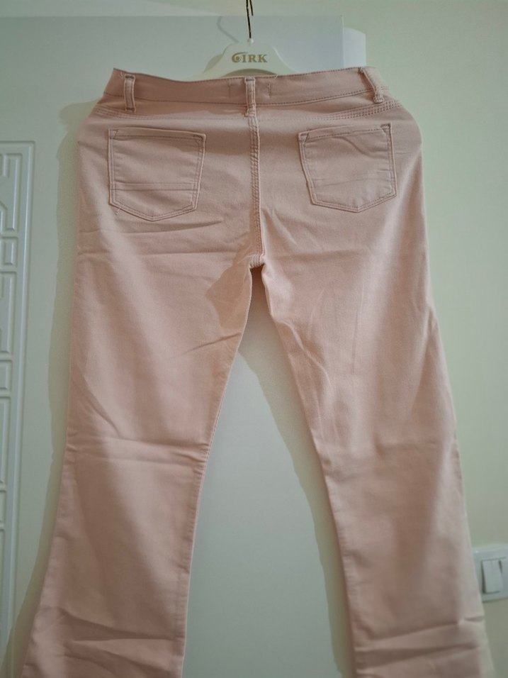 Bej Kadın Midi Kumaş Pantolon - Görsel 2