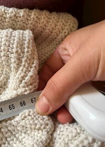 Bej Kadın Örgü Salaş Hırka - Görsel 3