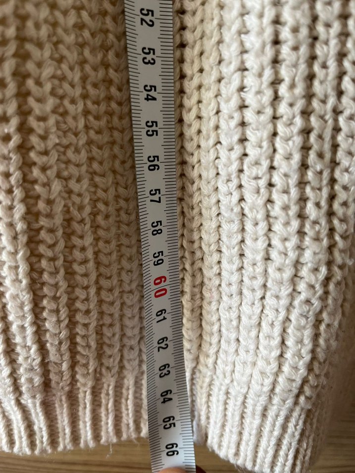 Bej Kadın Örgü Salaş Hırka - Görsel 2