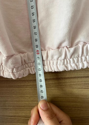 Pembe Mini Rahat Kesim Kadın Sweatshirt - Görsel 4