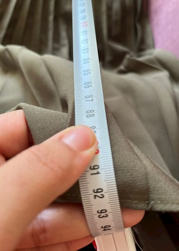 Bej Pilili Midi Kadın Etek - Görsel 3