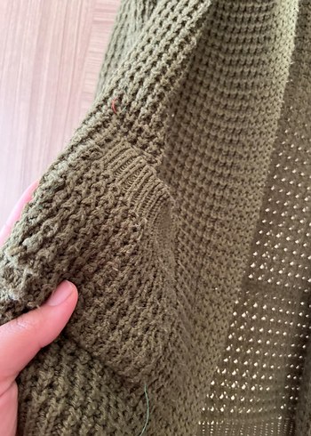 Kadın Haki Örgü Triko Hırka - Görsel 4