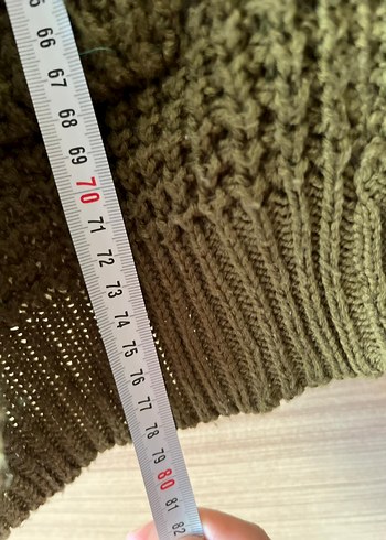 Kadın Haki Örgü Triko Hırka - Görsel 5