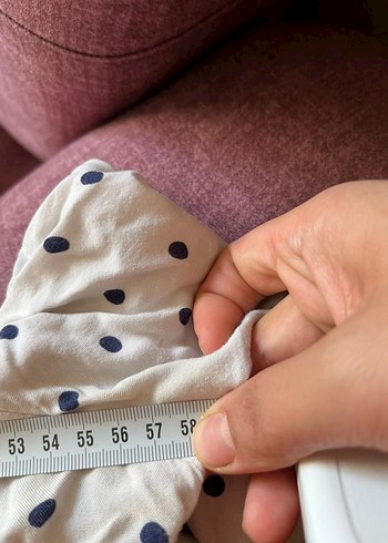 Uzun Kollu Beyaz Puantiyeli Hamile Bluzu - Görsel 3