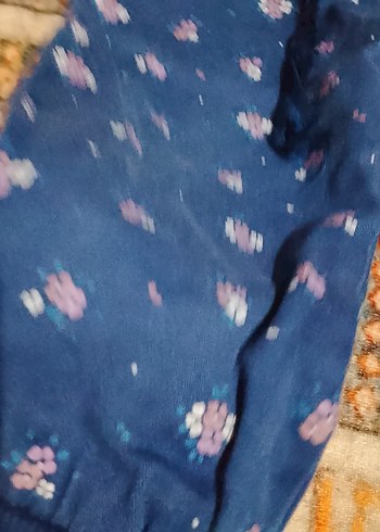 Mavi Piliseli Bağlamalı Midi Kadın Pantolon - Görsel 3