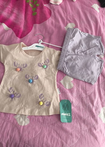 Kız Çocuk Düğmeli Kısa Kollu Pamuklu Tişört - Görsel 9