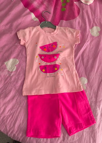 Kız Çocuk Düğmeli Kısa Kollu Pamuklu Tişört - Görsel 2