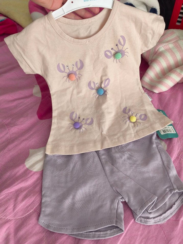 Kız Çocuk Düğmeli Kısa Kollu Pamuklu Tişört - Görsel 5