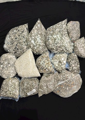 gümüş renkli el işi boncukları çok çeşit Süslemeleri - Görsel 6