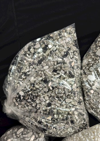 gümüş renkli el işi boncukları çok çeşit Süslemeleri - Görsel 8