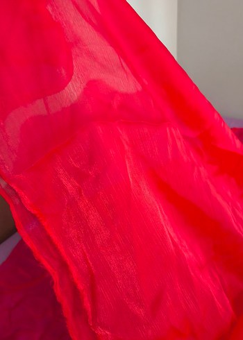 Parlak Kırmızı İpek Şal - Görsel 2