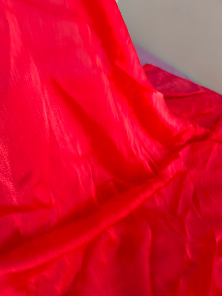 Parlak Kırmızı İpek Şal - Görsel 5