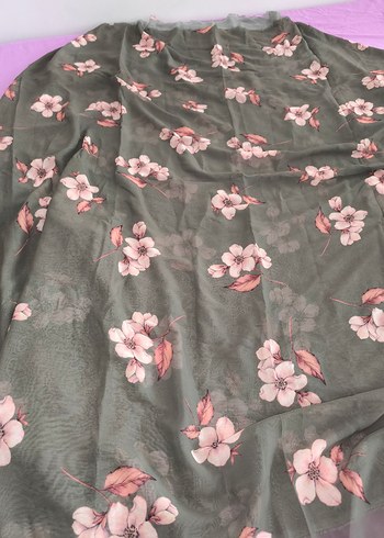 haki yeşil Çiçek Desenli Bohem Kadın - Görsel 4