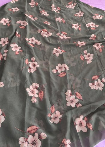 haki yeşil Çiçek Desenli Bohem Kadın - Görsel 2