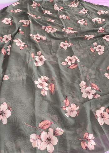 haki yeşil Çiçek Desenli Bohem Kadın - Görsel 3