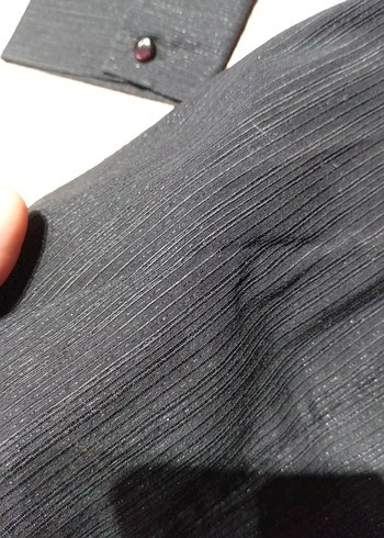 l Beden gri Renk Kadın siyah Gömlek, Uzun Kollu, Düğmeli