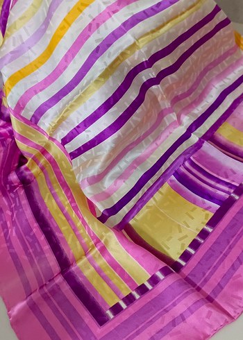 Bohem Çok Renkli İpek Kadın Saf İpek Eşarp &Fular - Görsel 5