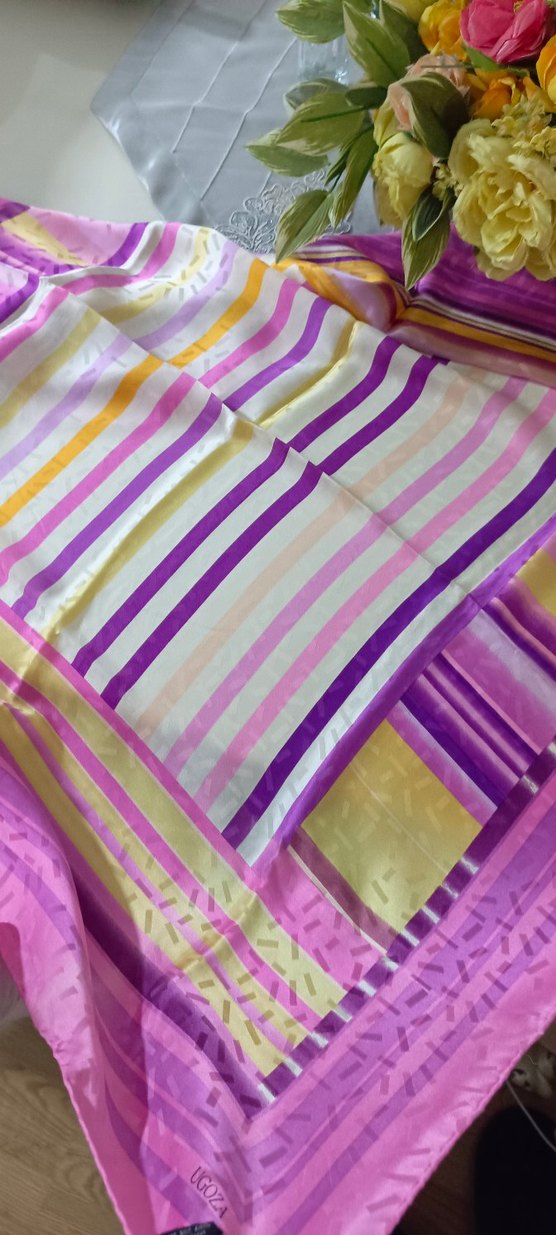 Bohem Çok Renkli İpek Kadın Saf İpek Eşarp &Fular - Görsel 3