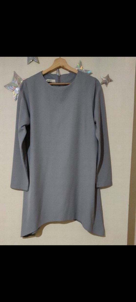 Gri Tunik & Tekbir İpek Eşarp - Görsel 2
