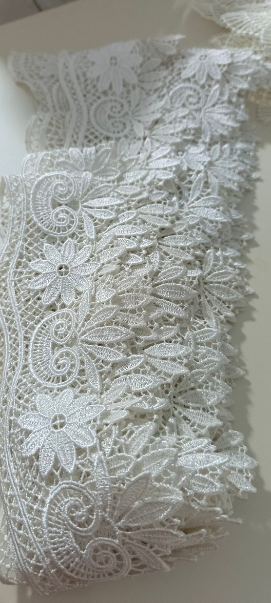 Beyaz Dantel Şerit-Güpür - Görsel 4