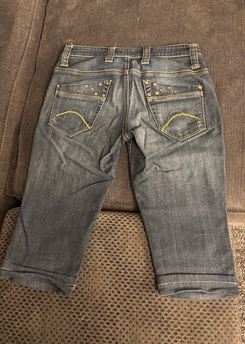 xs Beden Kadın Gri Denim Midi Şort