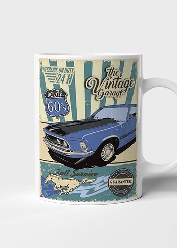 Ford Mustang Vintage Tasarım Kupa