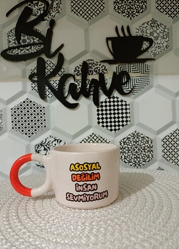 Yazılı seramik düğüm kupa 