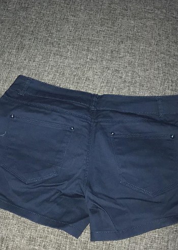 Defacto Düğmeli Lacivert Mini Denim Şort